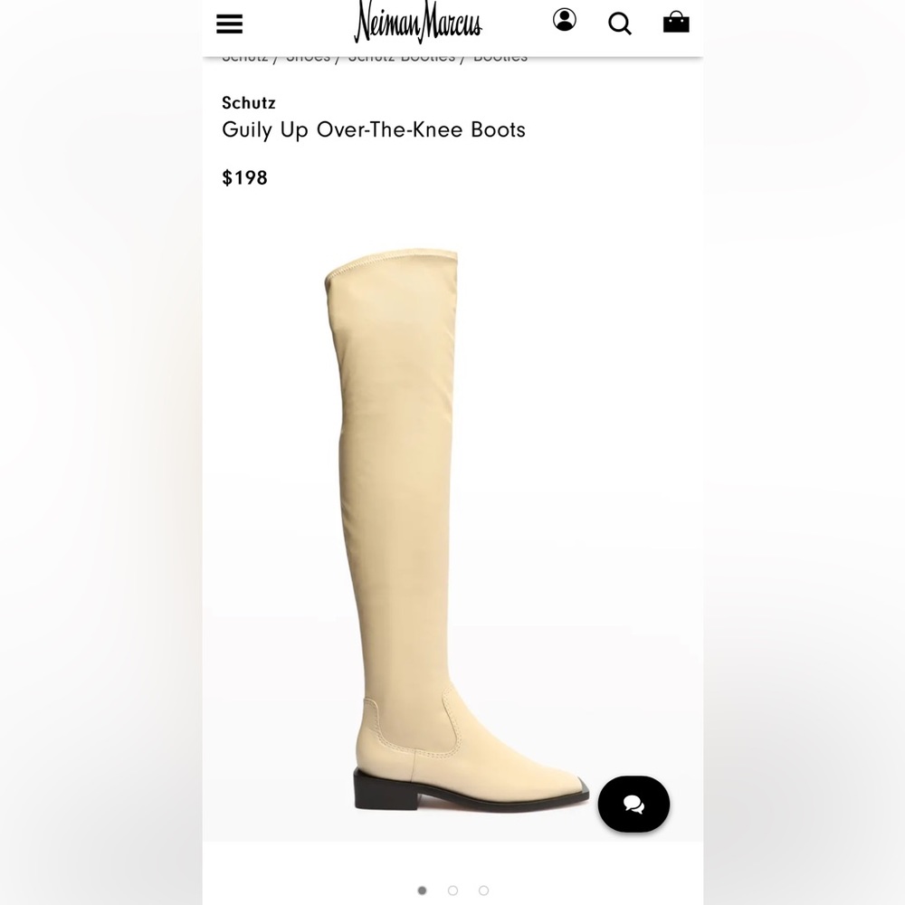 Leather Over the Knee White Boots size 8